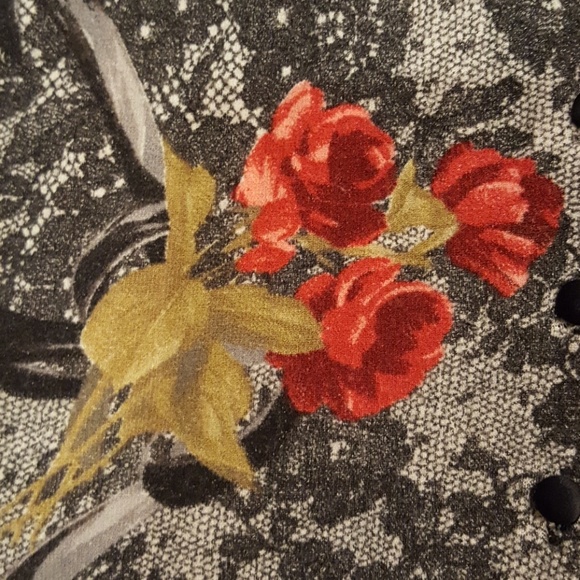 Blumarine lace and roses printed top - size Medium - Picture 5 of 7